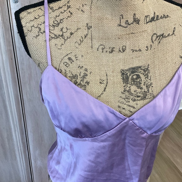 Express Camisole Small stretch Silk Purple Cami Tank Vintage y2k Straps 90s sexy - Picture 2 of 13